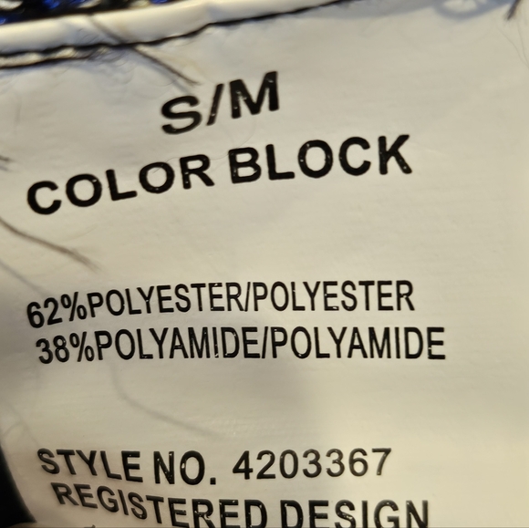 Color Block Blue Black Shimmer Mo Hair V-Neck Sweater SZ Small/Meduim - Picture 8 of 9